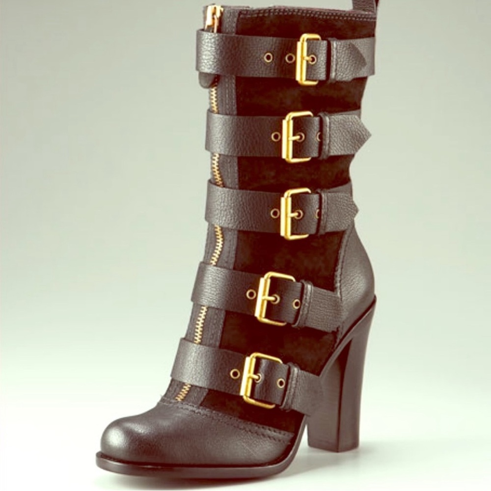 $550 Marc Jacobs Buckle Moto Boots